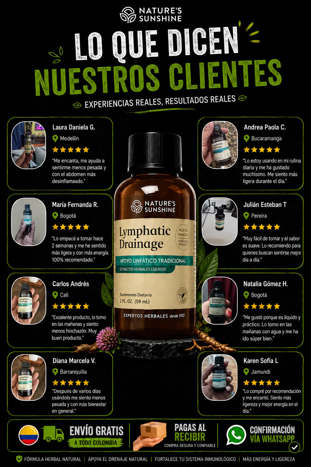 🌿 Nature’s Sunshine Drenaje Linfático Herbal Líquido 🌿