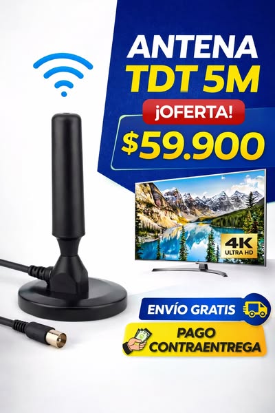 ✅ Compra Segura | Antena TV Digital HD - ⚽ Vive el Mundial con la Mejor Calidad de Imagen en tu TV