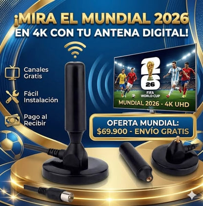 ✅ Compra Segura | Antena TV Digital HD - ⚽ Vive el Mundial con la Mejor Calidad de Imagen en tu TV