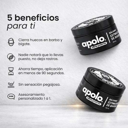 Bálsamo Estimulante de Barba Apolo Ultra Potente 100ml | Más Crecimiento y Densidad