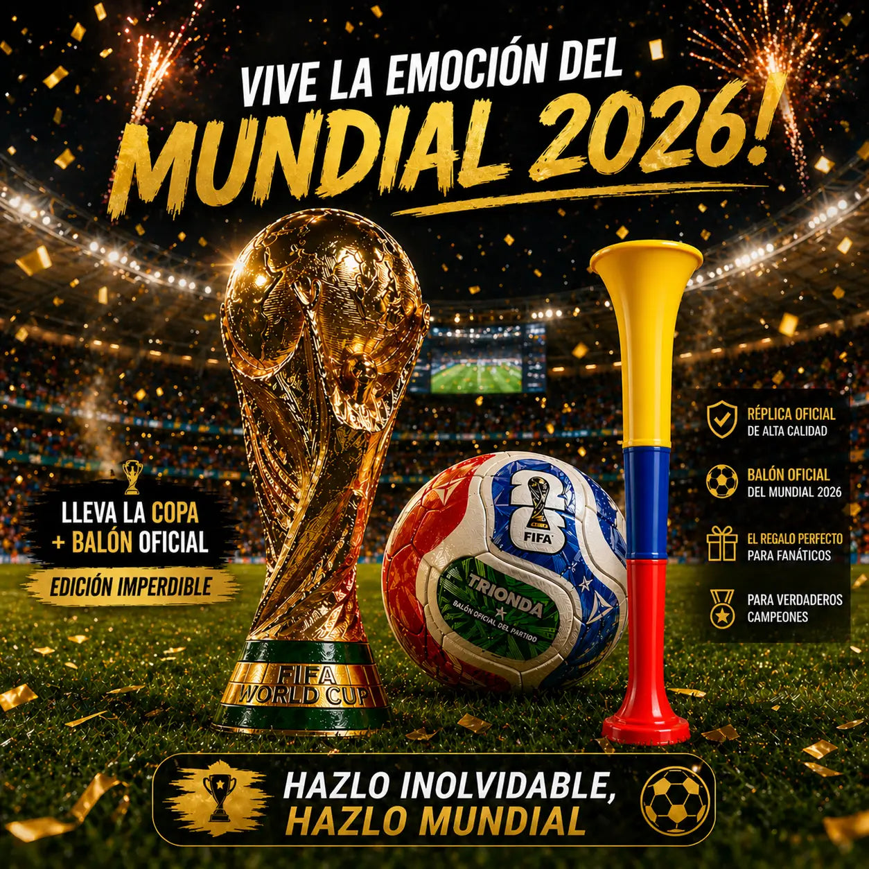 ⚽ Balón Oficial Mundialista + Llavero Edición Coleccionista 🇨🇴🏆