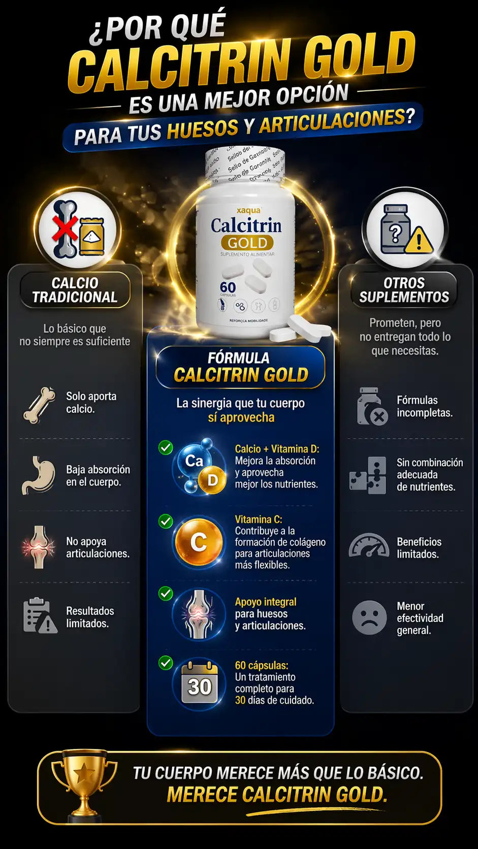 🦴✨Calcitrin Gold | Fortalece Tus Huesos y Articulaciones para Volver a Moverte Sin Límites🦴✨