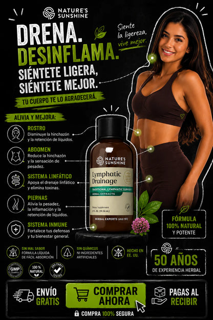 🌿 Nature’s Sunshine Drenaje Linfático Herbal Líquido